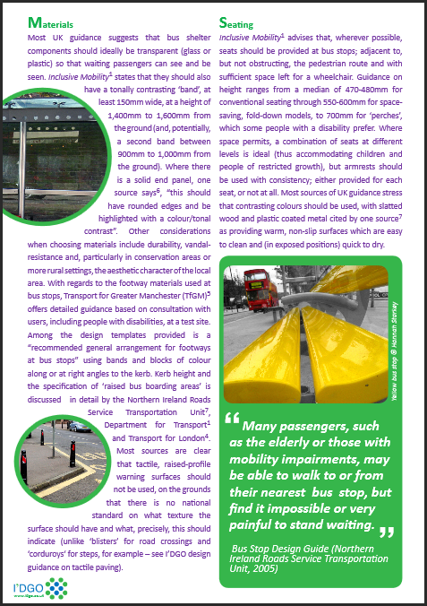 Design of Bus Stops for Older People Inside